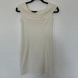 DaTuRa Gyaru Cross Shoulders off-white dress